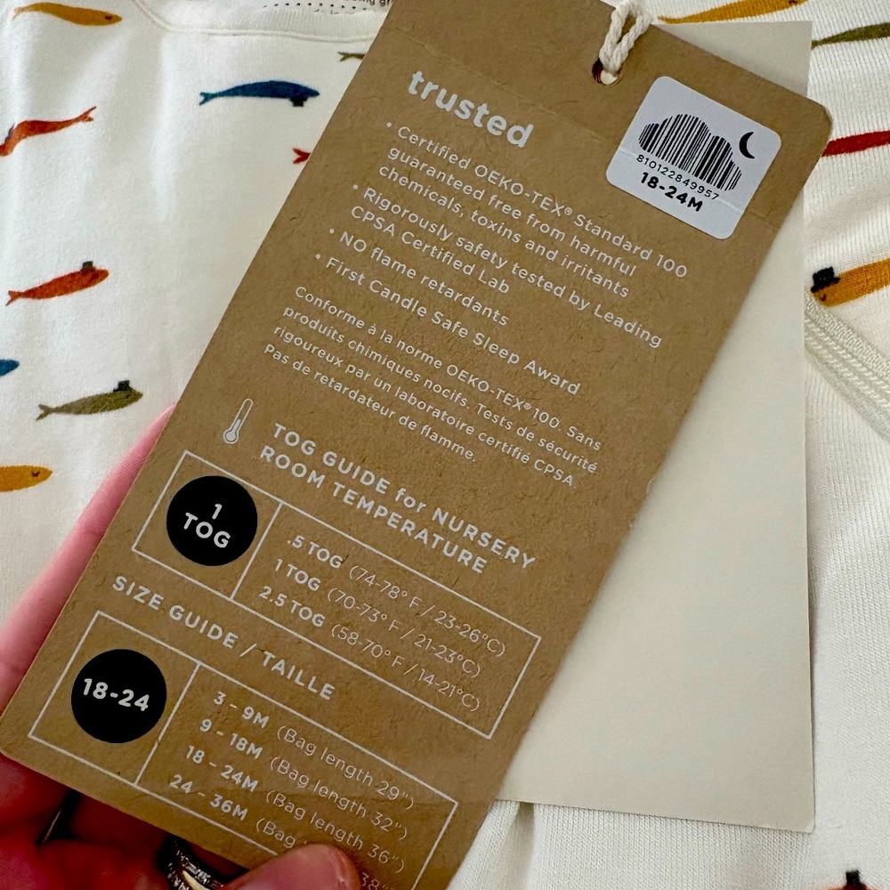NWT! Gunamuna long sleep bamboo sleep sack! Size 18-24 months TOG 1.0